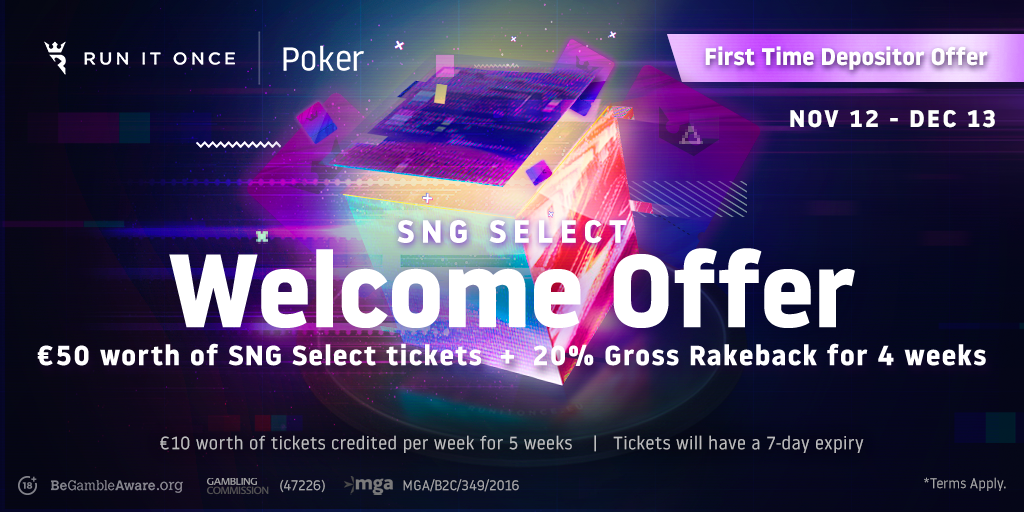 SNG Select Offer Promotions Run It Once Poker
